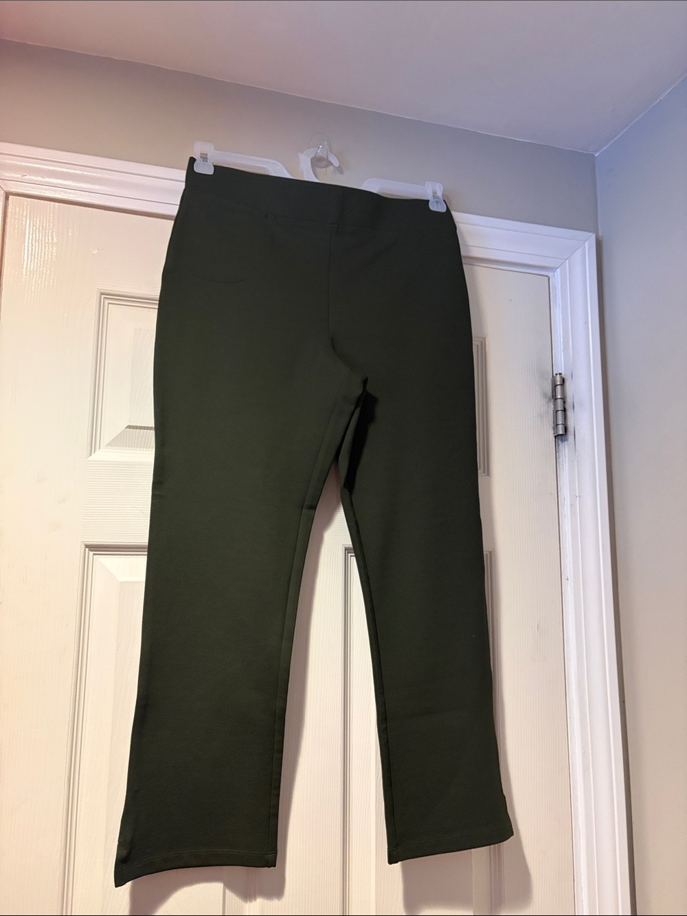 Quince Ultra Stretch Ponte Kick Flare Pant on Olive M